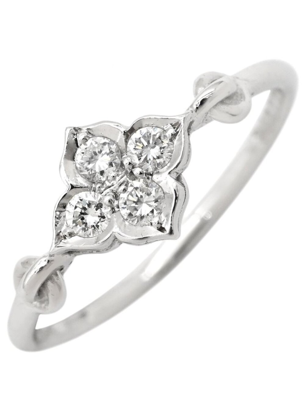 Cartier Ring Hindu Diamond White Gold 49 Lotus Flower